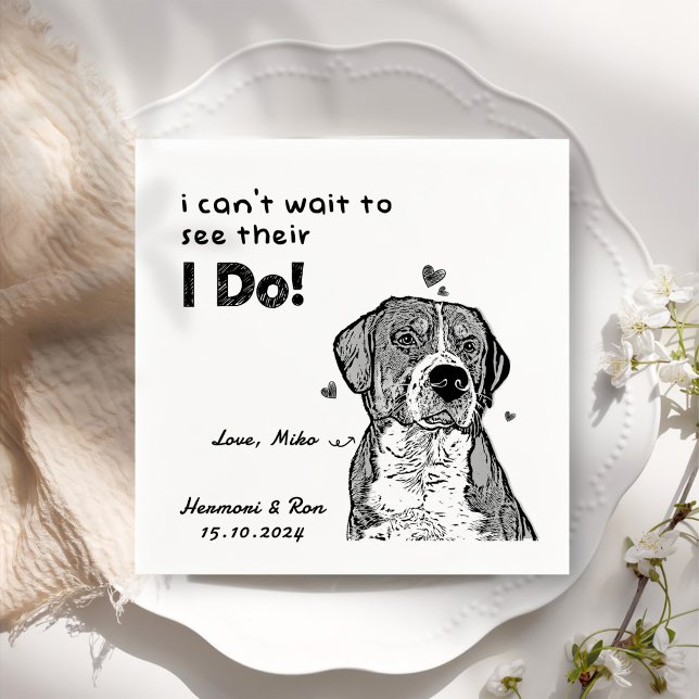 Personalised Pet Photo Thank You Dog Wedding Napkin (Creator Uploaded)
