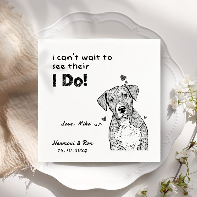 Personalised Pet Photo Thank You Dog Wedding Napkin (Creator Uploaded)