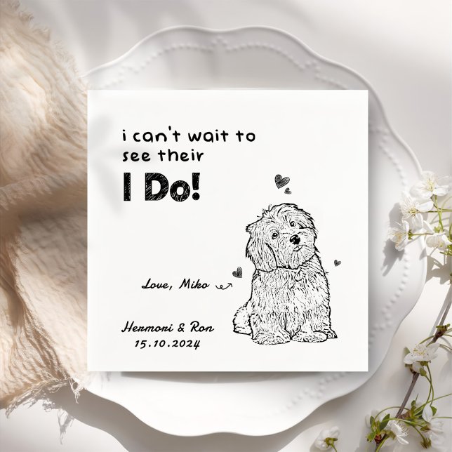 Personalised Pet Photo Thank You Dog Wedding Napkin (Creator Uploaded)