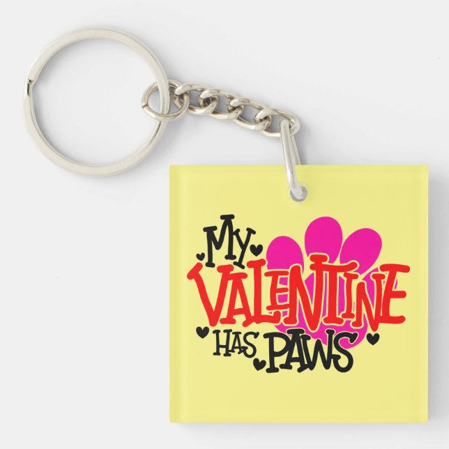 Personalised Pet Photo Valentine Keepsake Keychain (Front)