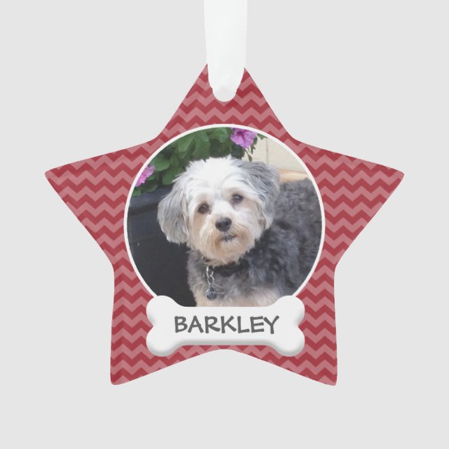 Personalised Pet Photo with Dog Bone Ornament (Front)