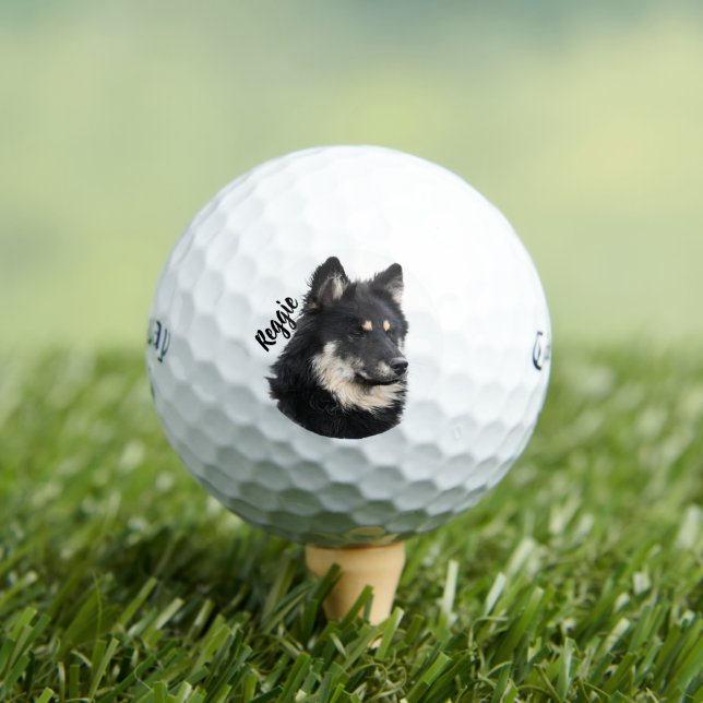 Personalised Pet Portrait Golf Ball | Custom Photo (Insitu Tee)