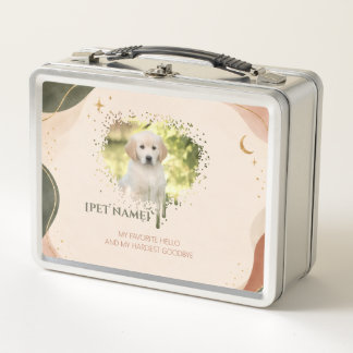Personalised Pet Portrait Throw Pillow Metal Lunch Box