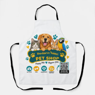 Personalised Pet Store Owner Apron with QR Code