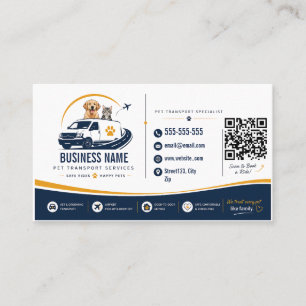 Personalised Pet Transport Services Business Card