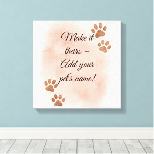 Personalised Pet Wall Art – Elegant Paw Print Desi