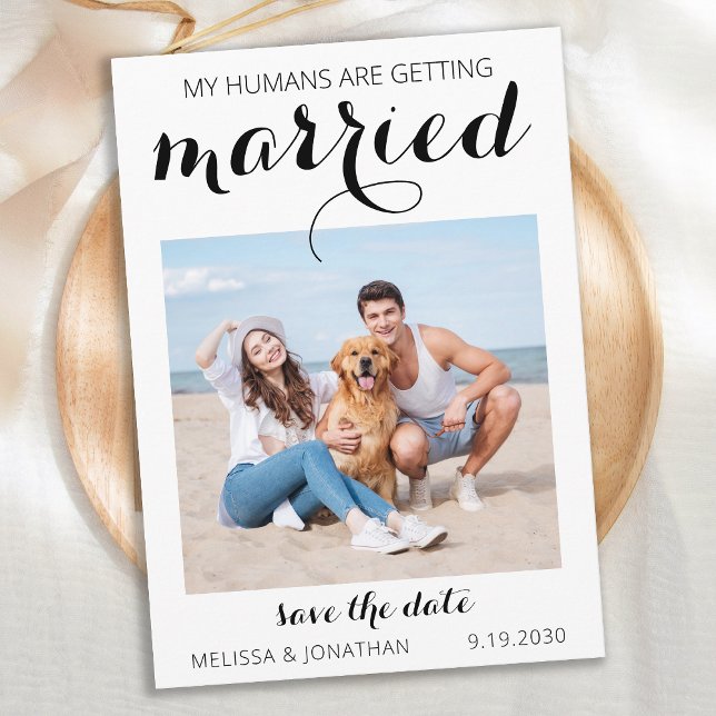 Personalised Pet Wedding Simple Dog Photo Save The Date (Creator Uploaded)
