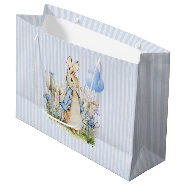 Personalised Peter Rabbit Baby Boy Large Gift Bag (Front Angled)