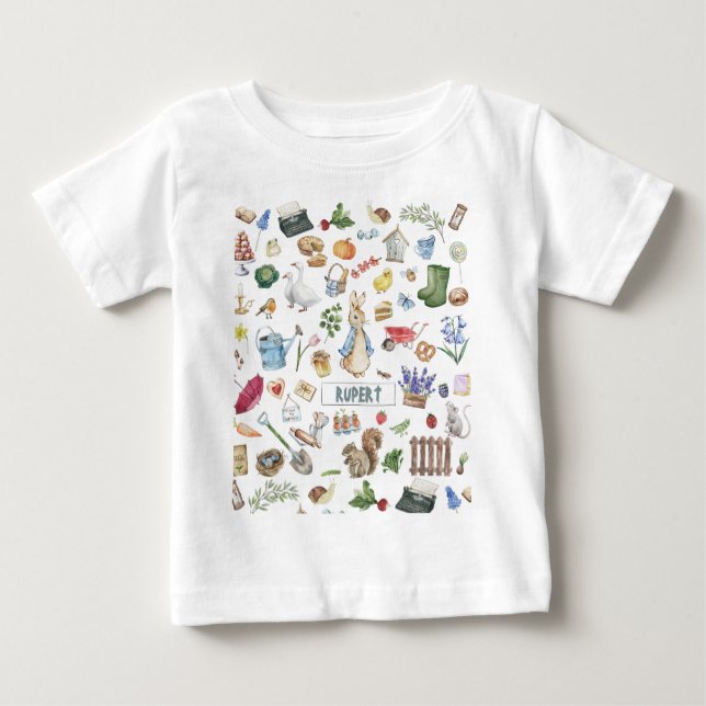 personalised peter the rabbit baby T-Shirt (Front)