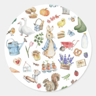 personalised peter the rabbit classic round sticker
