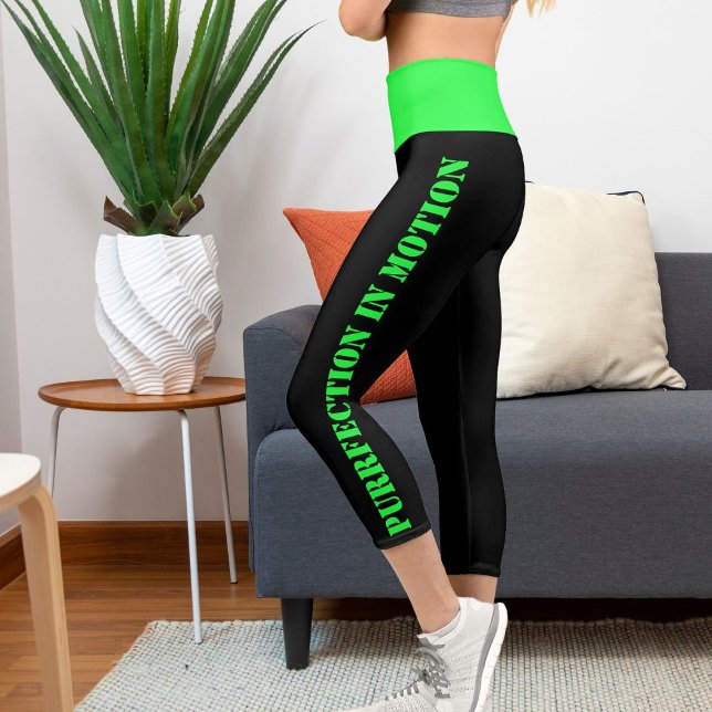 Personalised Pets Green Black Grunge Edgy Look Capri Leggings (Creator Uploaded)