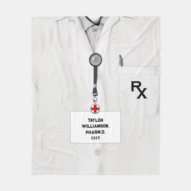 Personalised Pharmacist Gift Ideas Fleece Blanket (Front)