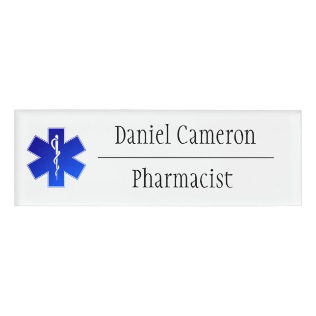 Personalised Pharmacist Name Tag (Front)