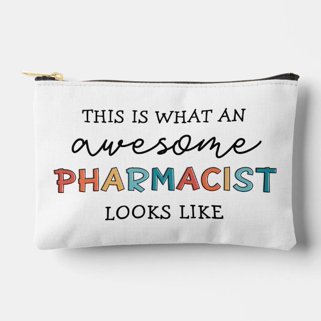 Personalised Pharmacist Retro Awesome Pharmacist  Accessory Pouch (Front)