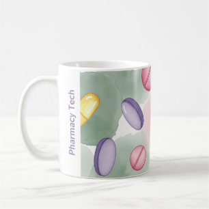 Personalised Pharmacy Mug Grey Pink Purple Pills