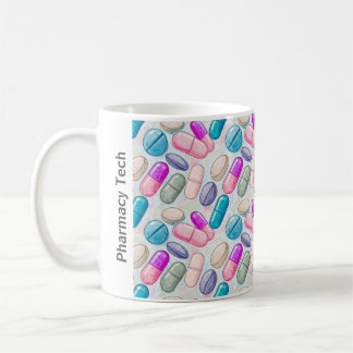 Personalised Pharmacy Mug Pink Purple Grey Pill