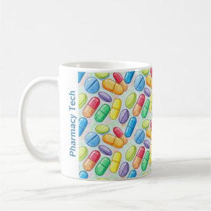 Personalised Pharmacy Mug with Bright Pencil Pill 