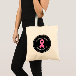 Personalised Pharmacy Tech Pink Ribbon Canvas Tote Bag