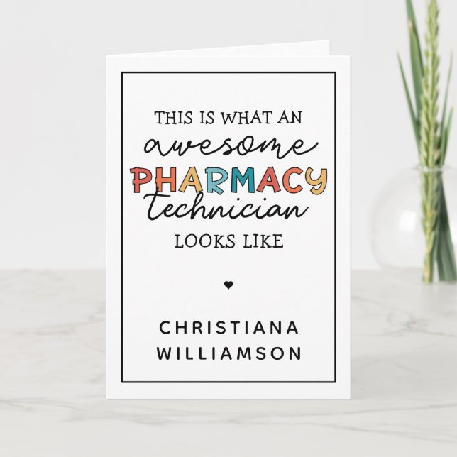 Personalised Pharmacy Technician Awesome Funny Card (Front)