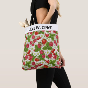 Personalised Pharmacy Tote Bag Berry Red
