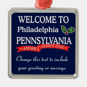 Personalised Philadelphia PA Christmas Ornament