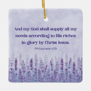 Personalised Philippians 4:19 God Will Supply All Ceramic Ornament