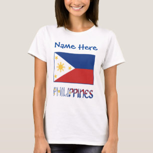 Personalised Philippines Flag Heritage Women's T-Shirt