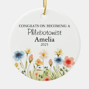 Personalised Phlebotomist Ornament, Graduation Ceramic Ornament