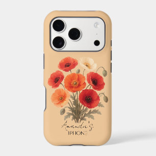 Personalised Phone Case, Poppy Flower