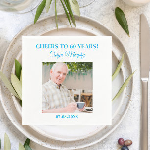 Personalised Photo 30th 40th 50th 60th 70 Birthday Napkin