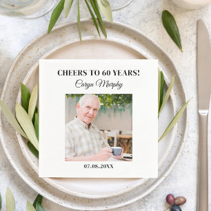 Personalised Photo 30th 40th 50th 60th 70 Birthday Napkin