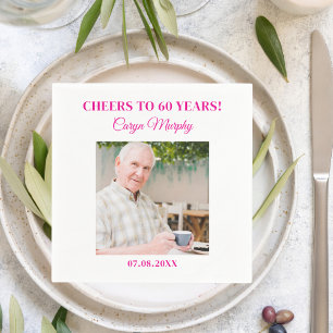 Personalised Photo 30th 40th 50th 60th 70 Birthday Napkin