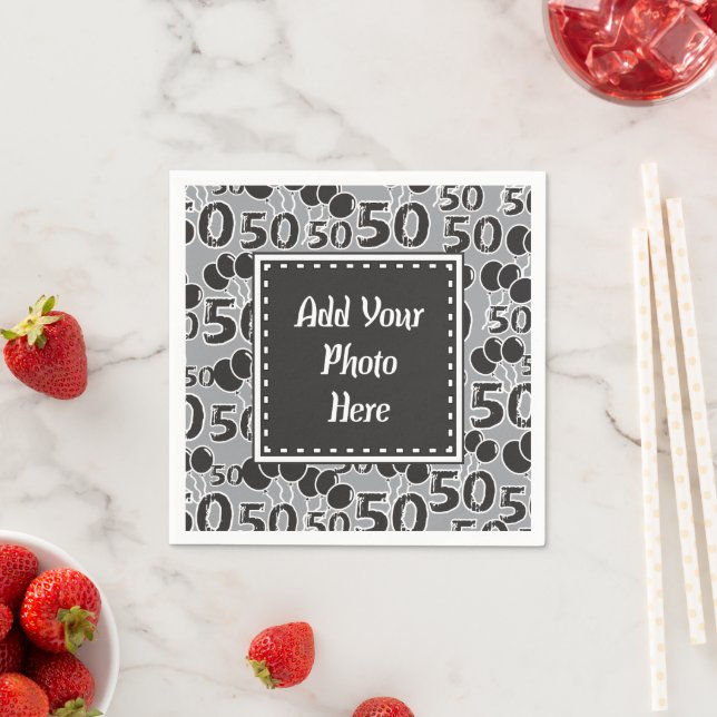 Personalised Photo 50th Birthday Paper Napkins (Insitu)
