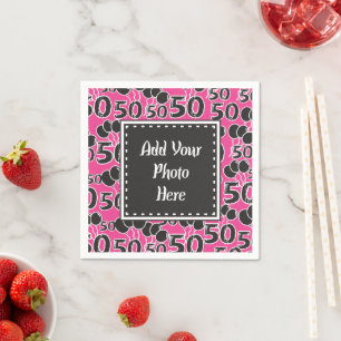 Personalised Photo 50th Birthday Party Napkin