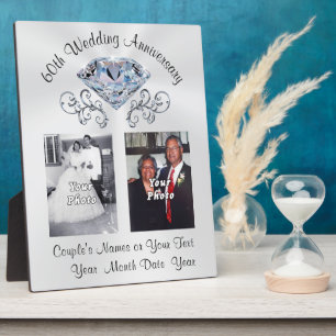 Personalised Photo 60th Anniversary Gift Plaque