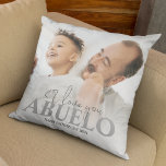 Personalised Photo Abuelo Cushion<br><div class="desc">Modern personalised photo pillow ideal for fathers day, birthdays, christmas and more. A gift any grandfather would love! The keepsake features I love you, over your favourite photograph, personalised with the template text 'ABUELO' and a personal message. Font styles can be changed by clicking on the customise further link after...</div>