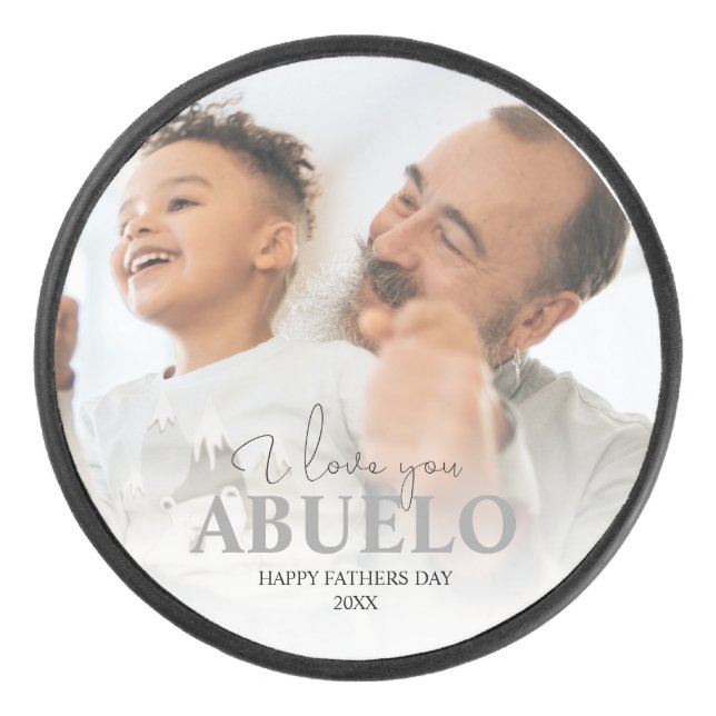 Personalised Photo Abuelo Hockey Puck (Front)