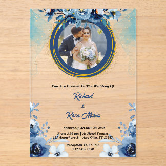 Personalised Photo Acrylic Wedding Invitations
