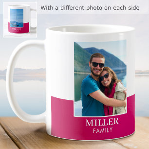 Personalised Photo Add Your Own Name Pink Coffee Mug