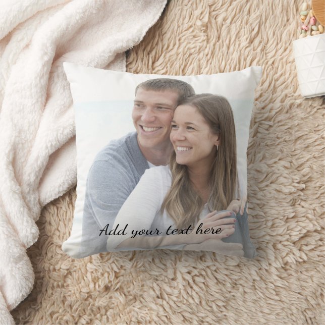 Personalised Photo Add Your Text Cushion (Blanket)