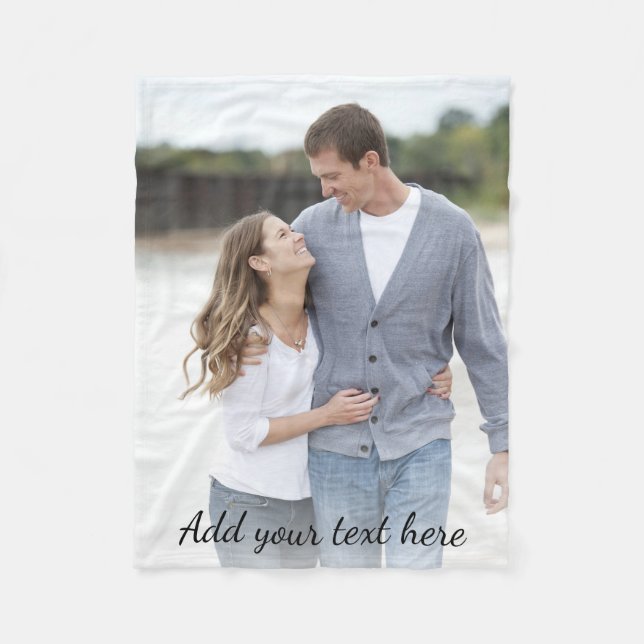 Personalised Photo Add Your Text Fleece Blanket (Front)