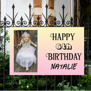 Personalised Photo and Age Happy Birthday Banner