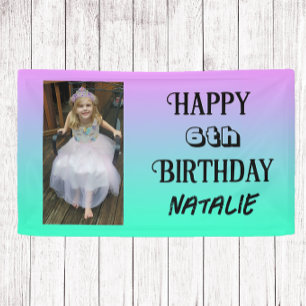 Personalised Photo and Age Happy Birthday Banner