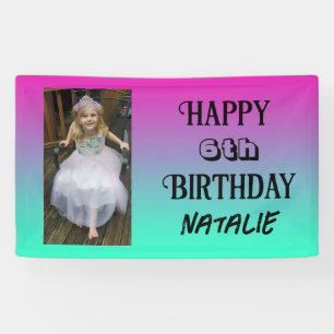 Personalised Photo and Age Happy Birthday Banner