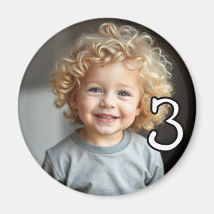 Personalised Photo and Age Refrigerator Magnet