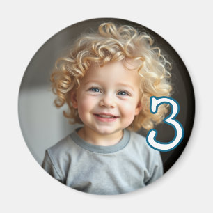 Personalised Photo and Age Refrigerator  Magnet