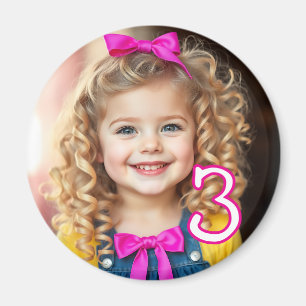 Personalised Photo and Age Refrigerator  Magnet