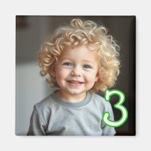 Personalised Photo and Age Refrigerator  Magnet