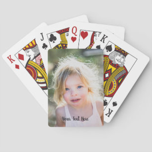 Personalised Photo and Cute Script Text Playing Cards