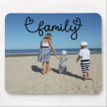 Personalised Photo and Family Text With Hearts Mouse Pad<br><div class="desc">Make a Personalised Photo keepsake mousepad from Ricaso - add your own photos to this great FAMILY typography design with heart detail mouse pad - photo keepsake gifts are wonderful for yourself or to give to family and friends</div>